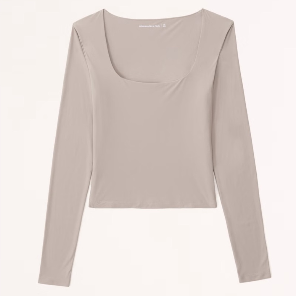 Abercrombie Soft Matte Seamless Long-Sleeve Squareneck Top